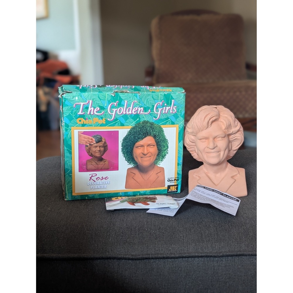 Golden Girls Betty White Rose Chia Pet Planter Garden Decor Fun Gift Novelty